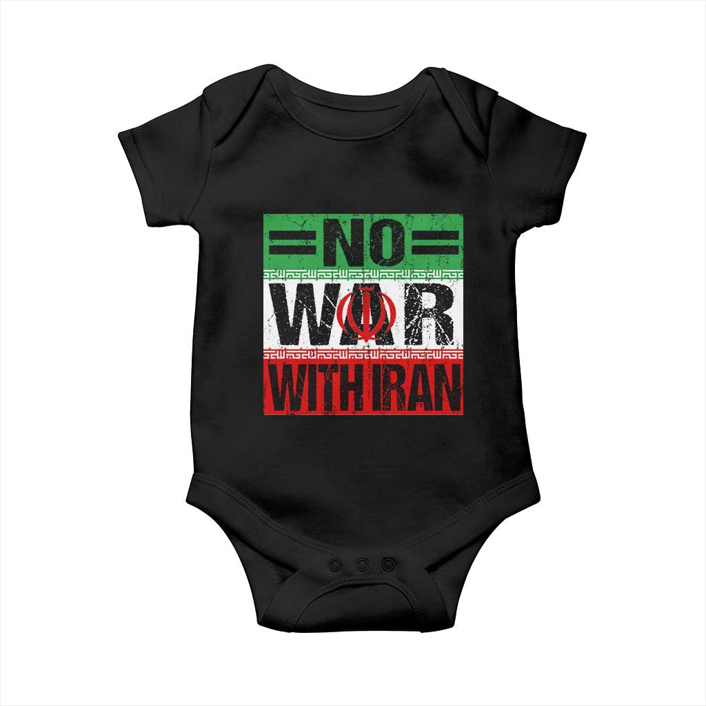 No War With Iran Baby Onesie Freedom For Iranians Vintage Iran Flag TS11 Black Print Your Wear