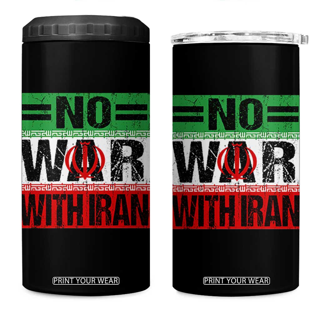 No War With Iran 4 in 1 Can Cooler Tumbler Freedom For Iranians Vintage Iran Flag TS11 One Size: 16 oz Black Print Your Wear