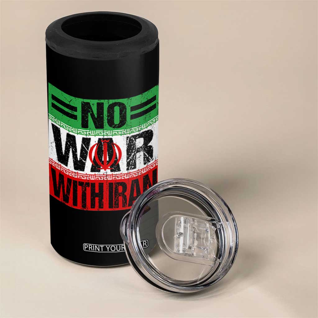 No War With Iran 4 in 1 Can Cooler Tumbler Freedom For Iranians Vintage Iran Flag TS11 Print Your Wear