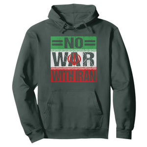 No War With Iran Hoodie Freedom For Iranians Vintage Iran Flag TS11 Dark Forest Green Print Your Wear