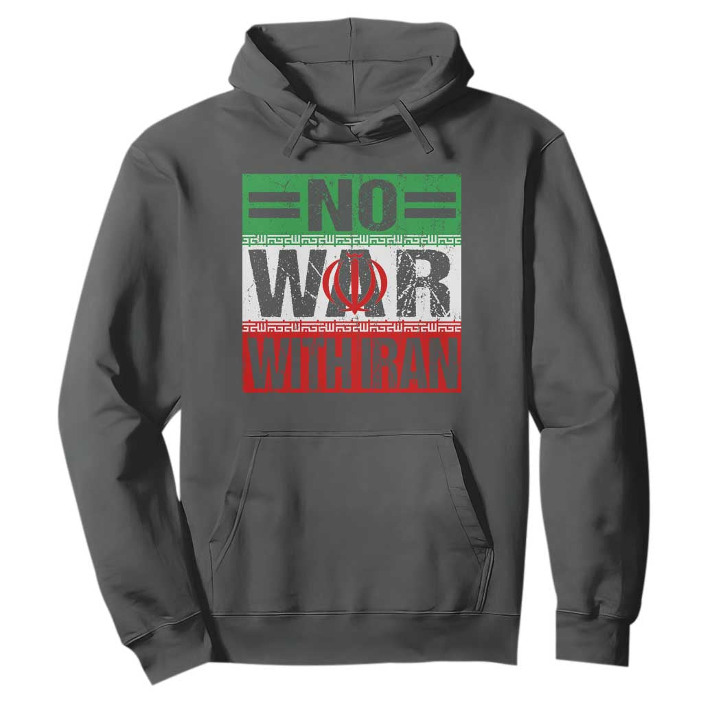 No War With Iran Hoodie Freedom For Iranians Vintage Iran Flag TS11 Dark Heather Print Your Wear