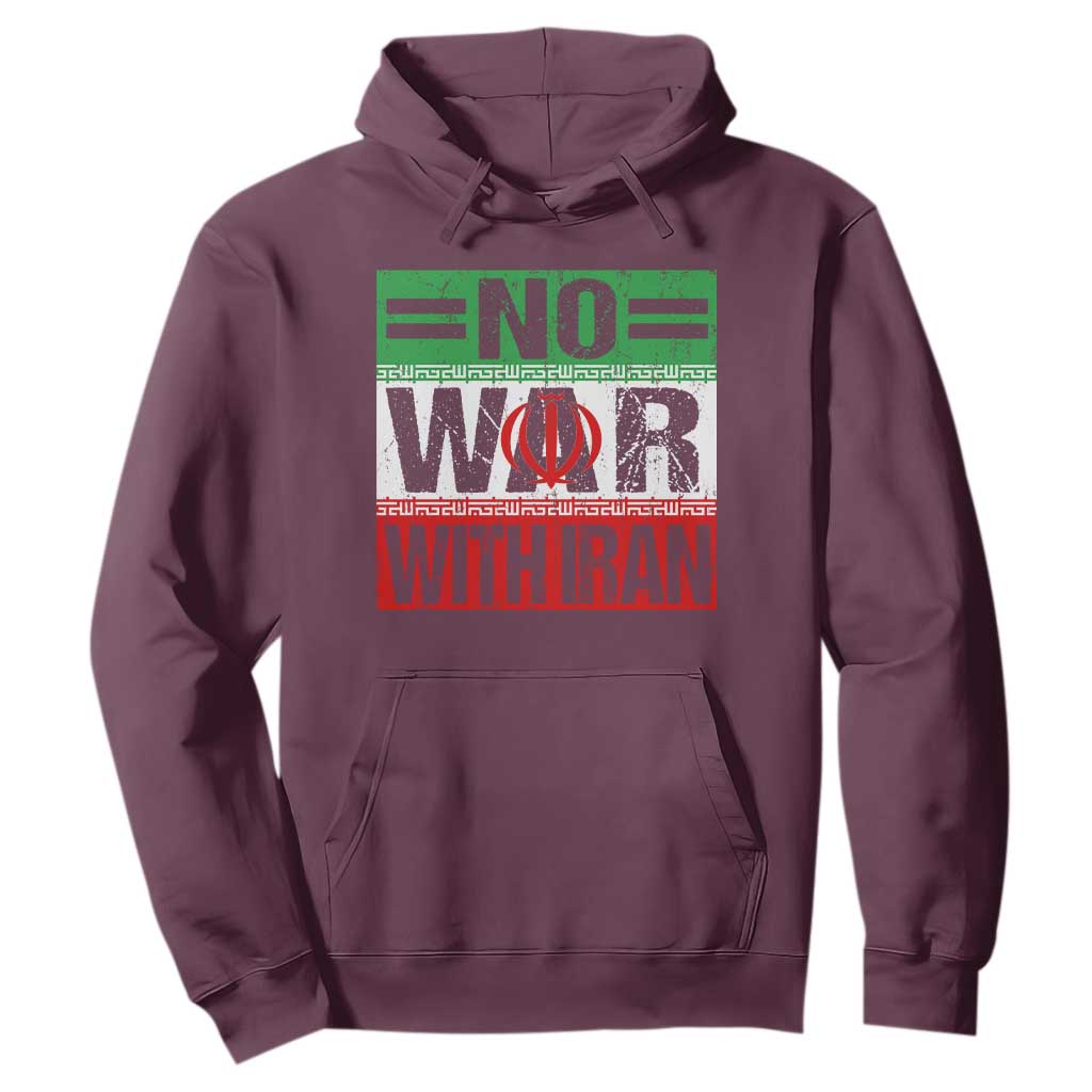 No War With Iran Hoodie Freedom For Iranians Vintage Iran Flag TS11 Maroon Print Your Wear