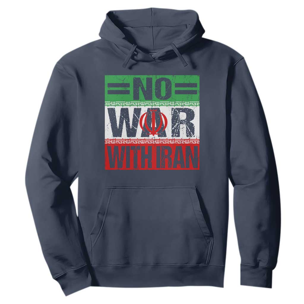No War With Iran Hoodie Freedom For Iranians Vintage Iran Flag TS11 Navy Print Your Wear