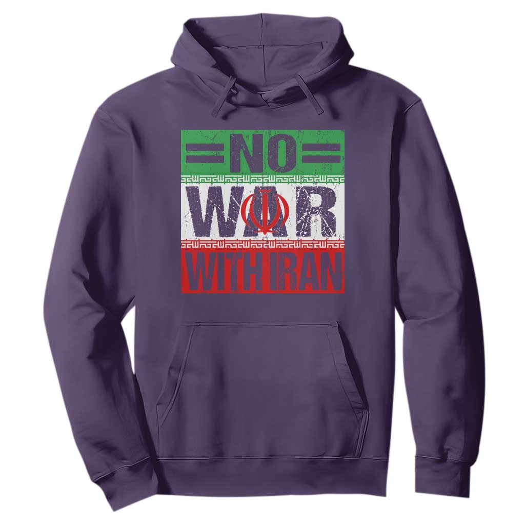 No War With Iran Hoodie Freedom For Iranians Vintage Iran Flag TS11 Purple Print Your Wear