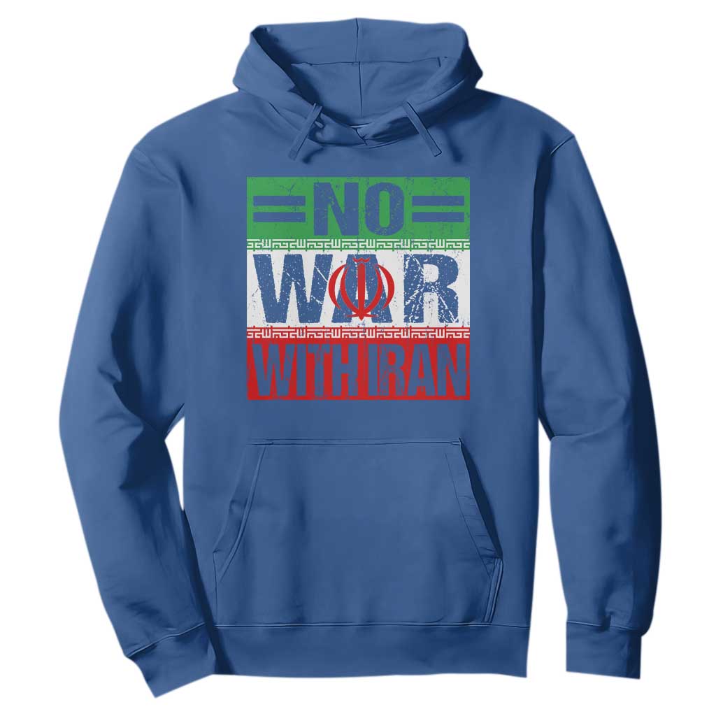 No War With Iran Hoodie Freedom For Iranians Vintage Iran Flag TS11 Royal Blue Print Your Wear