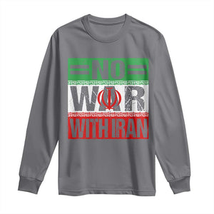 No War With Iran Long Sleeve Shirt Freedom For Iranians Vintage Iran Flag TS11 Charcoal Print Your Wear
