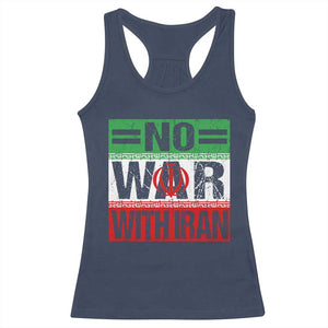 No War With Iran Racerback Tank Top Freedom For Iranians Vintage Iran Flag TS11 Navy Print Your Wear