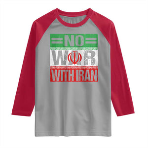 No War With Iran Raglan Shirt Freedom For Iranians Vintage Iran Flag TS11 Sport Gray Red Print Your Wear
