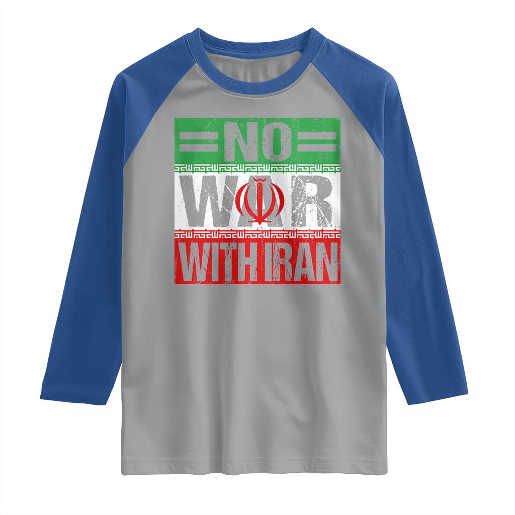 No War With Iran Raglan Shirt Freedom For Iranians Vintage Iran Flag TS11 Sport Gray Royal Print Your Wear