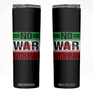 No War With Iran Skinny Tumbler Freedom For Iranians Vintage Iran Flag TS11 Black Print Your Wear