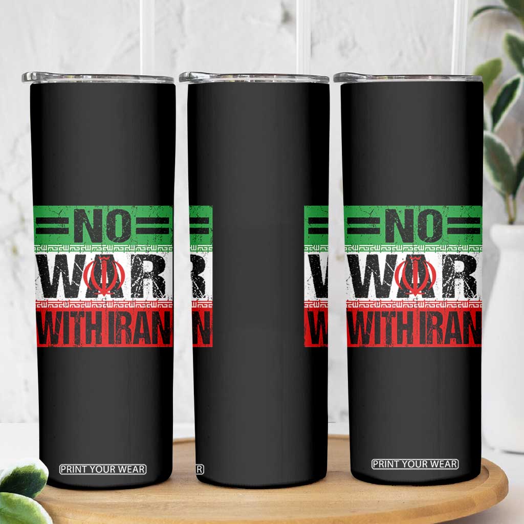 No War With Iran Skinny Tumbler Freedom For Iranians Vintage Iran Flag TS11 Print Your Wear