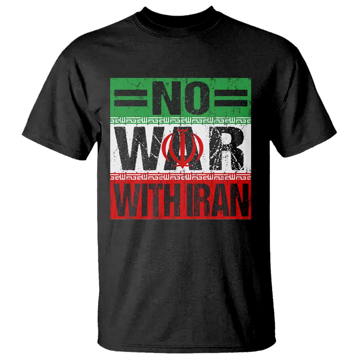 No War With Iran T Shirt Freedom For Iranians Vintage Iran Flag TS11 Black Print Your Wear
