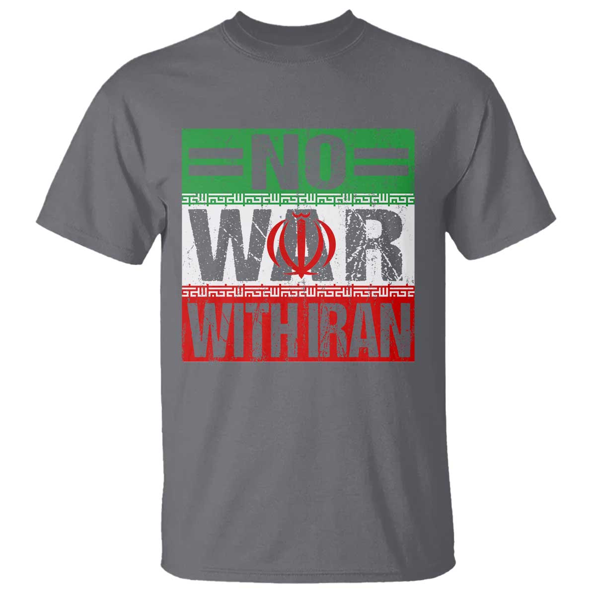 No War With Iran T Shirt Freedom For Iranians Vintage Iran Flag TS11 Charcoal Print Your Wear