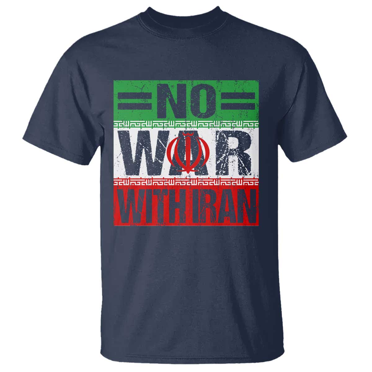 No War With Iran T Shirt Freedom For Iranians Vintage Iran Flag TS11 Navy Print Your Wear
