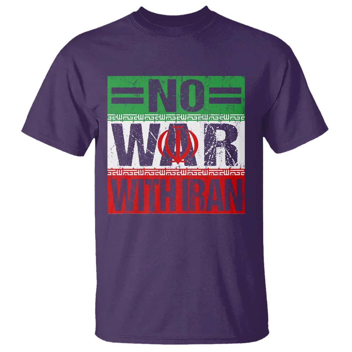 No War With Iran T Shirt Freedom For Iranians Vintage Iran Flag TS11 Purple Print Your Wear