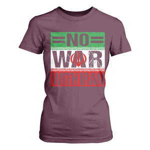 No War With Iran T Shirt For Women Freedom For Iranians Vintage Iran Flag TS11 Maroon Print Your Wear