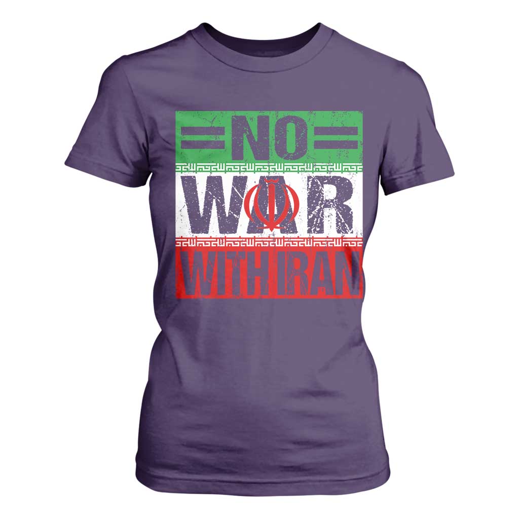 No War With Iran T Shirt For Women Freedom For Iranians Vintage Iran Flag TS11 Purple Print Your Wear