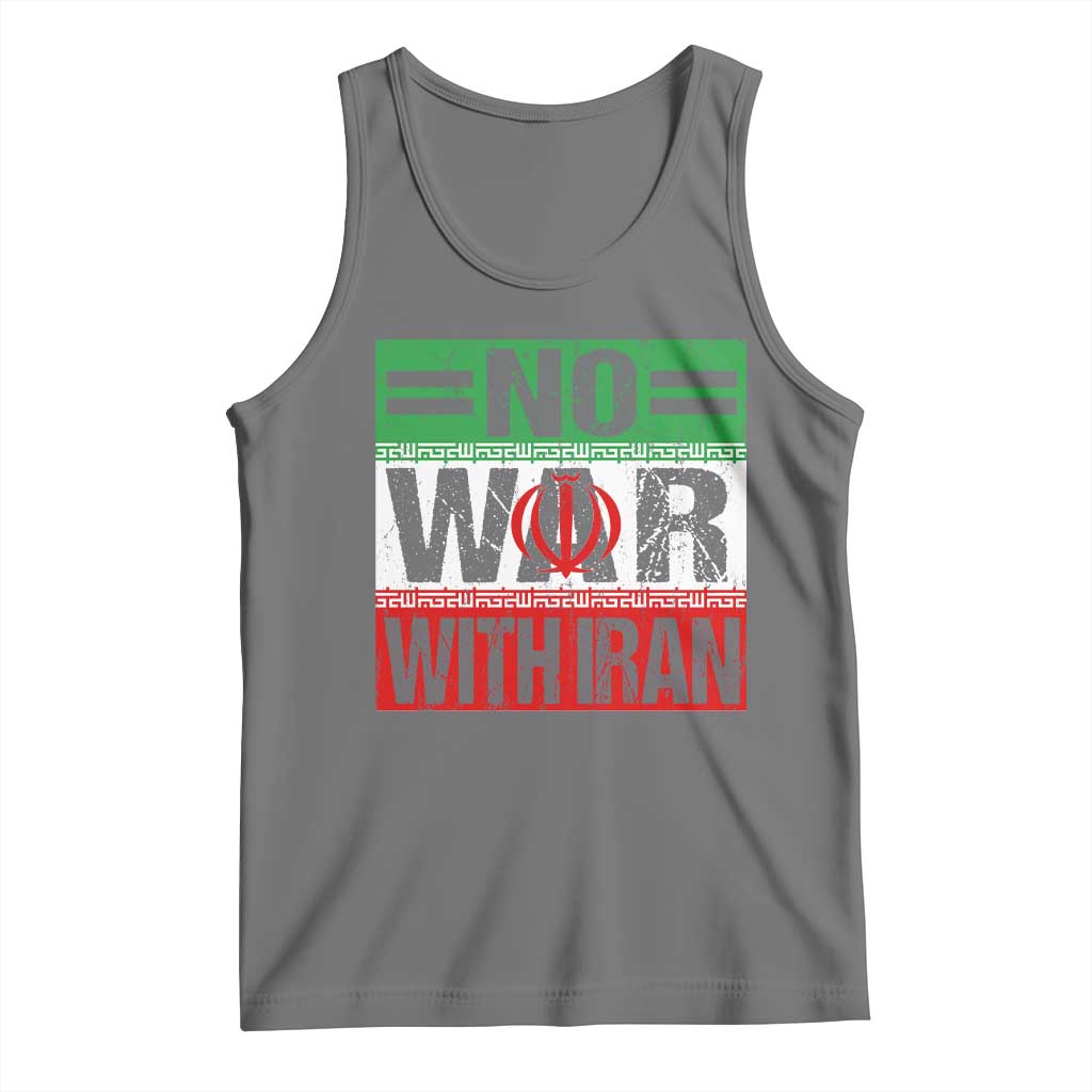 No War With Iran Tank Top Freedom For Iranians Vintage Iran Flag TS11 Black Heather Print Your Wear