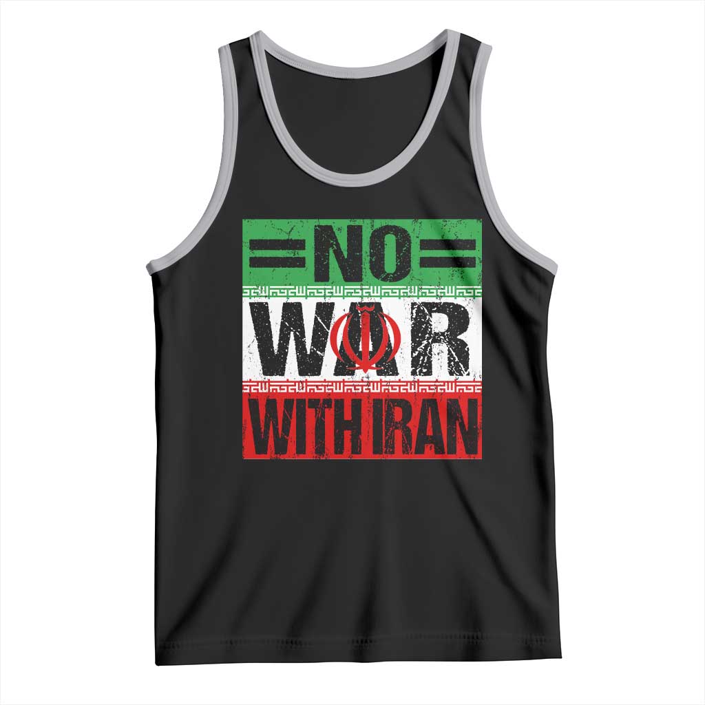 No War With Iran Tank Top Freedom For Iranians Vintage Iran Flag TS11 Black Athletic Heather Print Your Wear