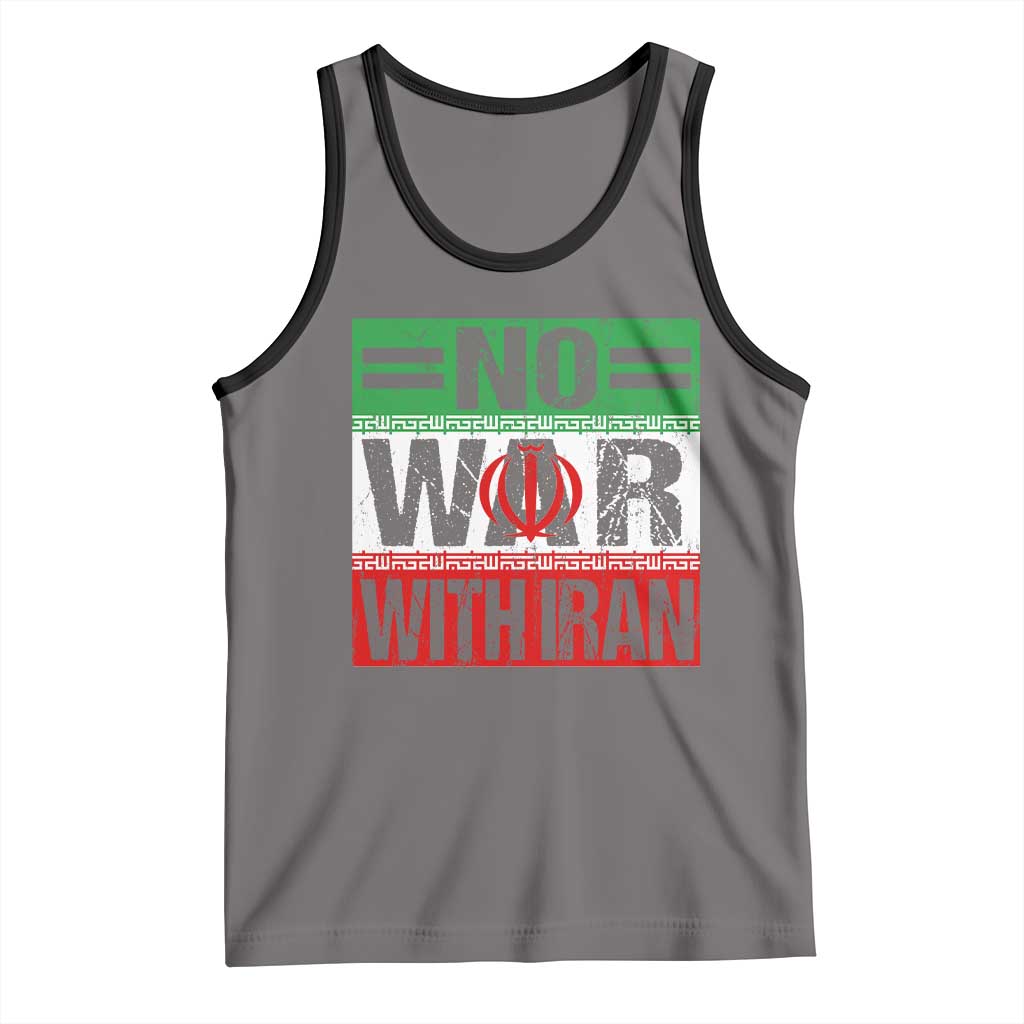 No War With Iran Tank Top Freedom For Iranians Vintage Iran Flag TS11 Deep Heather Black Print Your Wear