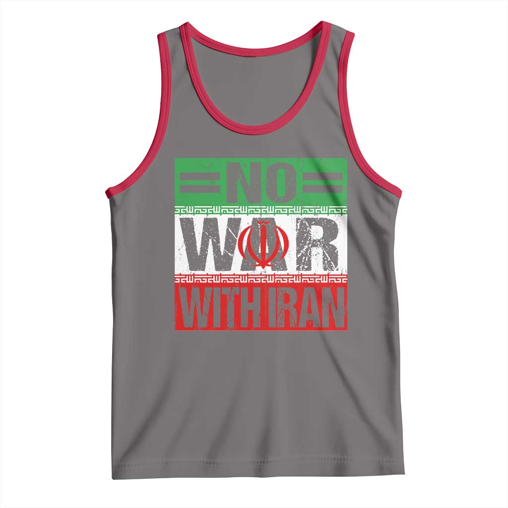 No War With Iran Tank Top Freedom For Iranians Vintage Iran Flag TS11 Deep Heather Red Print Your Wear