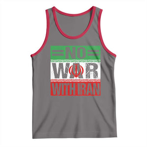 No War With Iran Tank Top Freedom For Iranians Vintage Iran Flag TS11 Deep Heather Red Print Your Wear
