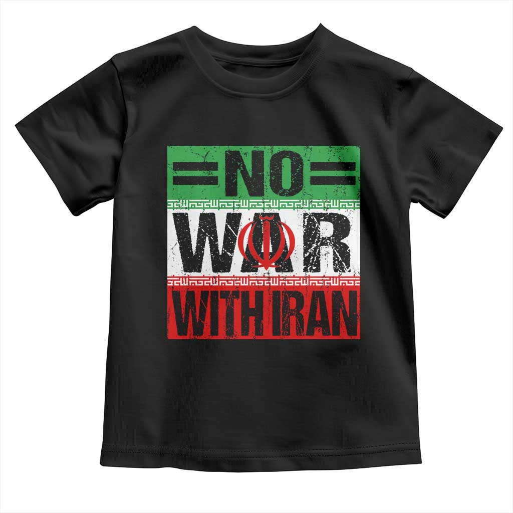 No War With Iran Toddler T Shirt Freedom For Iranians Vintage Iran Flag TS11 Black Print Your Wear