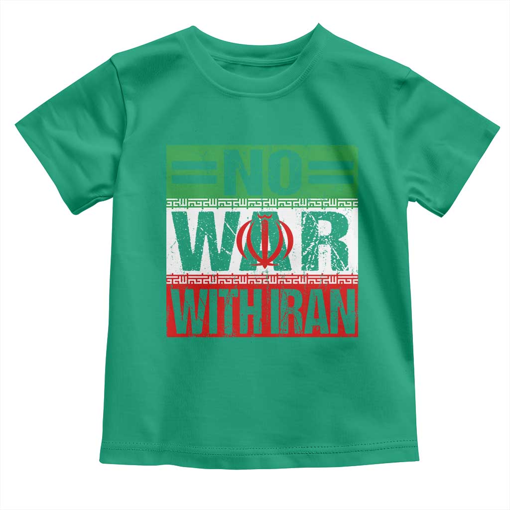 No War With Iran Toddler T Shirt Freedom For Iranians Vintage Iran Flag TS11 Irish Green Print Your Wear