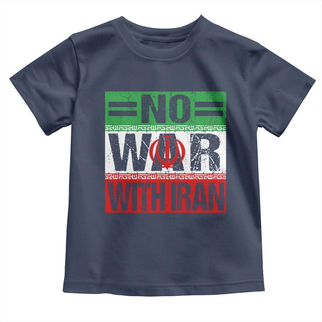 No War With Iran Toddler T Shirt Freedom For Iranians Vintage Iran Flag TS11 Navy Print Your Wear