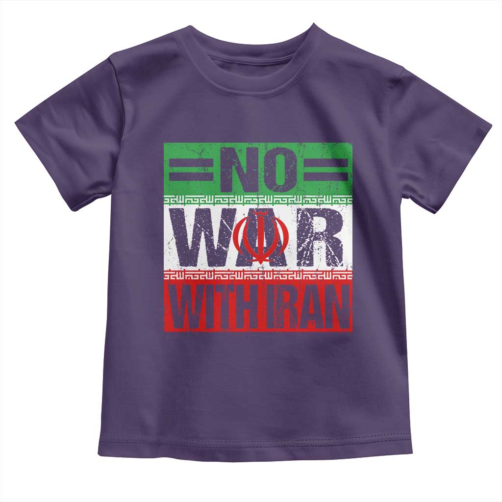 No War With Iran Toddler T Shirt Freedom For Iranians Vintage Iran Flag TS11 Purple Print Your Wear
