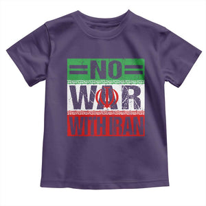 No War With Iran Toddler T Shirt Freedom For Iranians Vintage Iran Flag TS11 Purple Print Your Wear