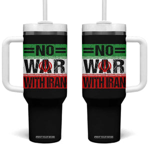 No War With Iran Tumbler With Handle Freedom For Iranians Vintage Iran Flag TS11 One Size: 40 oz Black Print Your Wear