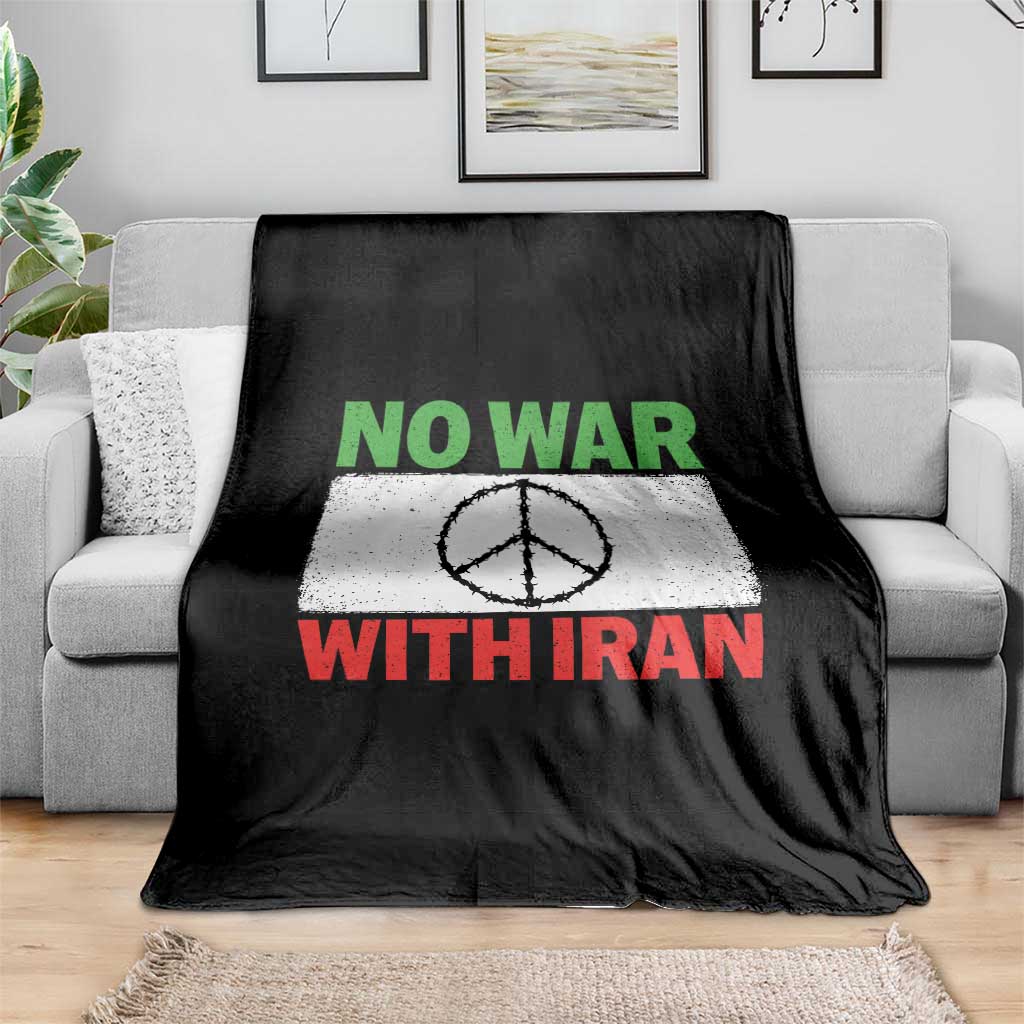 No War With Iran Throw Blanket Iranian People Support Barbed Wire Peace Sign TS11 Print Your Wear