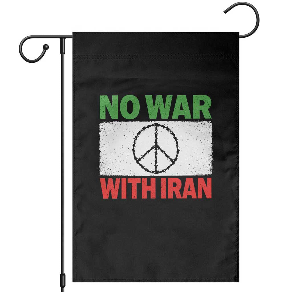No War With Iran Garden Flag Iranian People Support Barbed Wire Peace Sign TS11 Black Print Your Wear