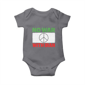 No War With Iran Baby Onesie Iranian People Support Barbed Wire Peace Sign TS11 Charcoal Print Your Wear