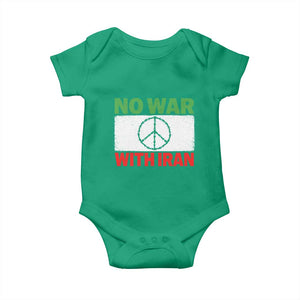 No War With Iran Baby Onesie Iranian People Support Barbed Wire Peace Sign TS11 Irish Green Print Your Wear