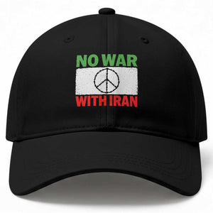 No War With Iran Baseball Cap Iranian People Support Barbed Wire Peace Sign TS11 Print Your Wear
