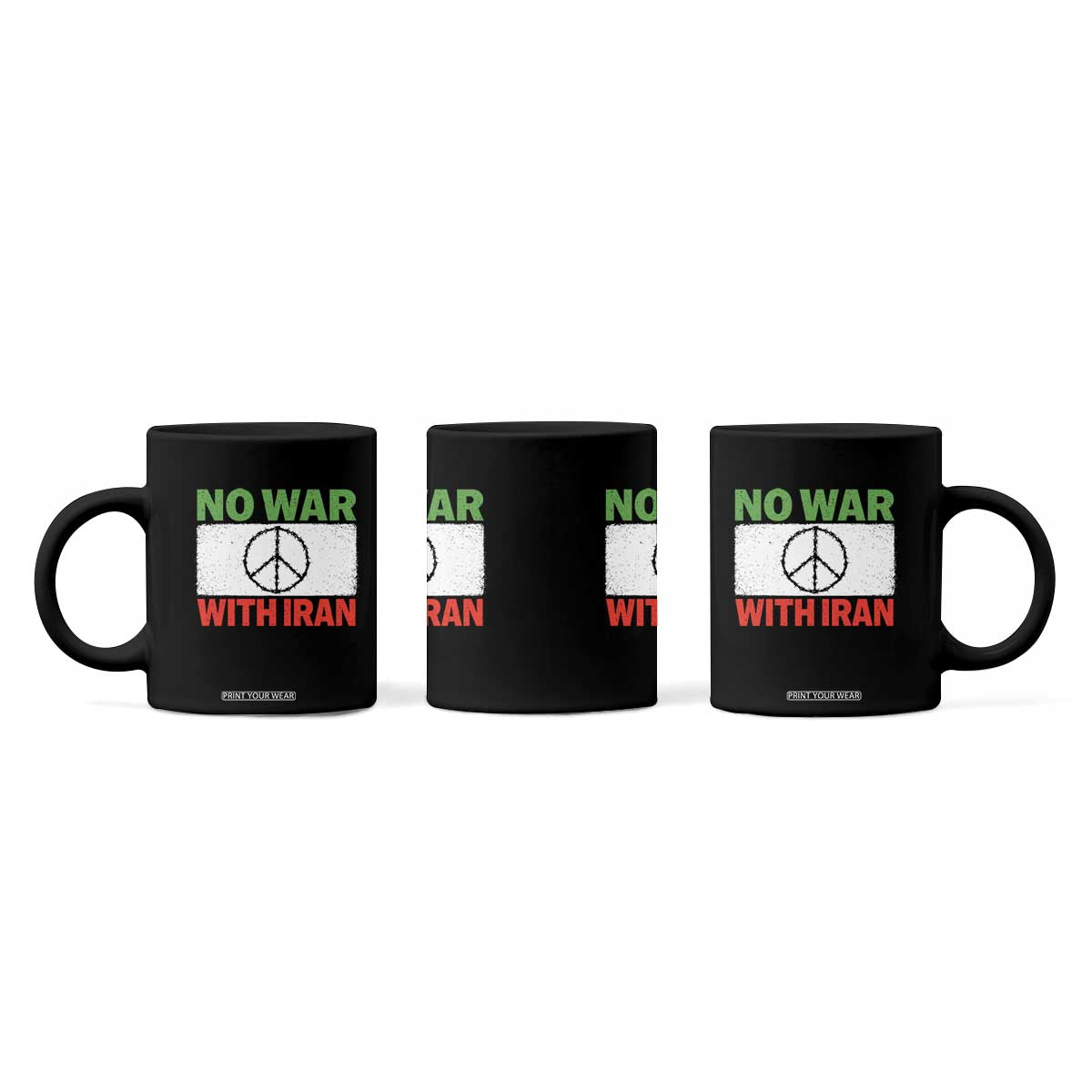 No War With Iran Coffee Mug Iranian People Support Barbed Wire Peace Sign TS11 Print Your Wear