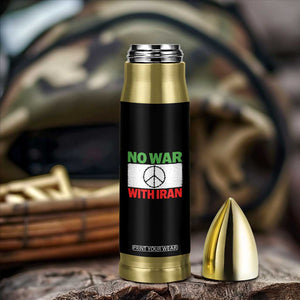 No War With Iran Bullet Tumbler Iranian People Support Barbed Wire Peace Sign TS11 Print Your Wear