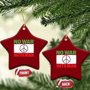 No War With Iran Ceramic Ornament Iranian People Support Barbed Wire Peace Sign TS11 Print Your Wear