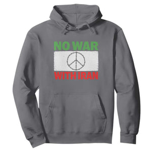 No War With Iran Hoodie Iranian People Support Barbed Wire Peace Sign TS11 Charcoal Print Your Wear