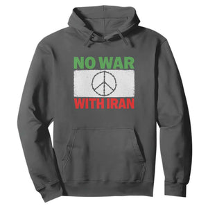 No War With Iran Hoodie Iranian People Support Barbed Wire Peace Sign TS11 Dark Heather Print Your Wear