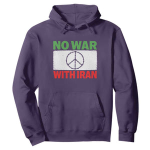 No War With Iran Hoodie Iranian People Support Barbed Wire Peace Sign TS11 Purple Print Your Wear
