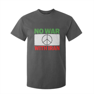 No War With Iran T Shirt For Kid Iranian People Support Barbed Wire Peace Sign TS11 Dark Heather Print Your Wear