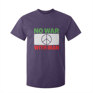 No War With Iran T Shirt For Kid Iranian People Support Barbed Wire Peace Sign TS11 Purple Print Your Wear