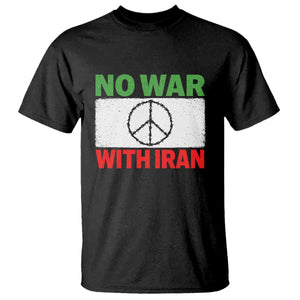 No War With Iran T Shirt Iranian People Support Barbed Wire Peace Sign TS11 Black Print Your Wear