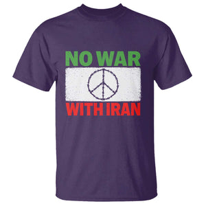 No War With Iran T Shirt Iranian People Support Barbed Wire Peace Sign TS11 Purple Print Your Wear