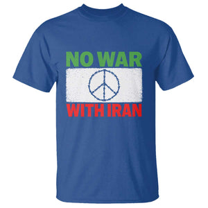No War With Iran T Shirt Iranian People Support Barbed Wire Peace Sign TS11 Royal Blue Print Your Wear