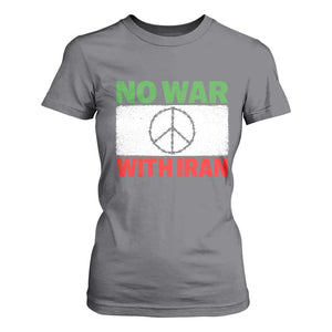 No War With Iran T Shirt For Women Iranian People Support Barbed Wire Peace Sign TS11 Charcoal Print Your Wear