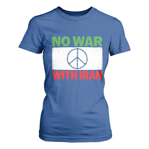 No War With Iran T Shirt For Women Iranian People Support Barbed Wire Peace Sign TS11 Royal Blue Print Your Wear